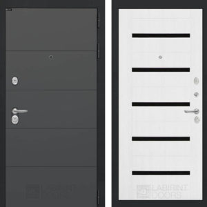 АРТ графит 01 - Белое дерево, стекло черное  