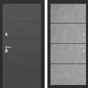 АРТ графит 25 - Бетон светлый, черный молдинг  