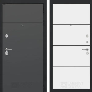 АРТ графит 25 - Белый софт, черный молдинг  