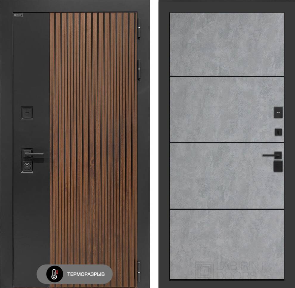 Айслаб 25 - Бетон светлый, черный молдинг Айслаб 25 - Бетон светлый, черный молдинг