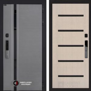 Пиано Смарт 2.0 панель 01 - Беленый дуб, стекло черное  