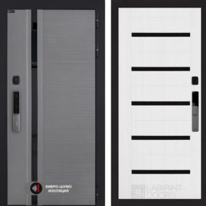 Пиано Смарт 2.0 панель 01 - Белое дерево, стекло черное  