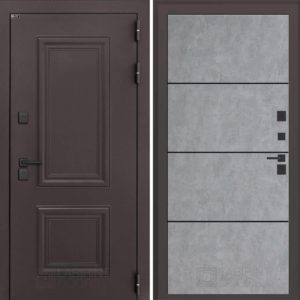 Полярис лайт 25 - Бетон светлый, черный молдинг  