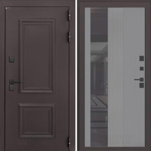 Полярис лайт 32 - Серый рельеф софт с зеркалом тонированным  