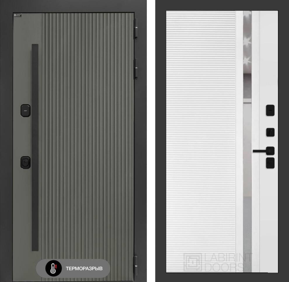 Термолаб 1 тепло 31 - Белый софт, зеркальная вставка с тонировкой Термолаб 1 тепло 31 - Белый софт, зеркальная вставка с тонировкой