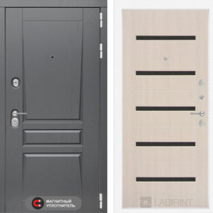 ПЛАТИНУМ 01 - Беленый дуб, стекло черное  