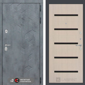 БЕТОН 01 - Беленый дуб, стекло черное  