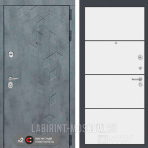 БЕТОН 25 - Белый софт, черный молдинг  