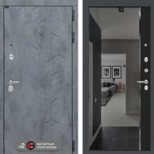 БЕТОН Черный кварц Зеркало Панорама с тонировкой  