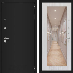 КЛАССИК Шагрень черная 18 - Сандал белый  