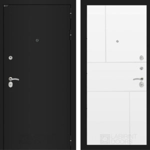 КЛАССИК Шагрень черная 21 - Белый софт  