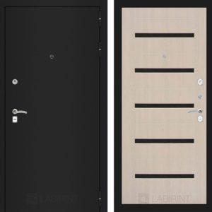 КЛАССИК Шагрень черная 01 - Беленый дуб, стекло черное  