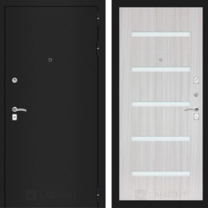 КЛАССИК Шагрень черная 01 - Сандал белый, стекло белое  