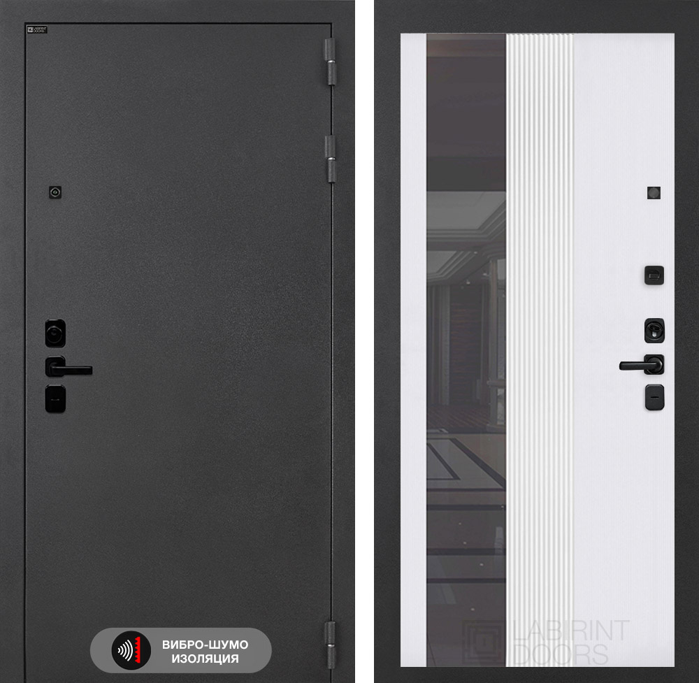 СОНАЛАБ (Ю) 32 - Зеркало тонированное - Белый софт рельеф СОНАЛАБ (Ю) 32 - Зеркало тонированное - Белый софт рельеф