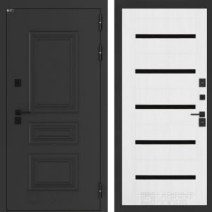 Аляска Лайт 01 - Белое дерево, стекло черное  