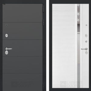 АРТ графит 31 - Белый софт (зеркальная вставка с тонировкой)  