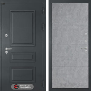 АТЛАНТИК (Ю) 25 - Бетон светлый, черный молдинг  