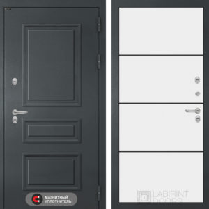 АТЛАНТИК (Ю) 25 - Белый софт, черный молдинг  