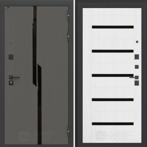 КАРБОН (Ю) 01 - Белое дерево, стекло черное  