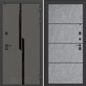 КАРБОН (Ю) 25 - Бетон светлый, черный молдинг  