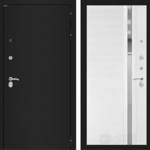 КЛАССИК Шагрень черная 31 - Белый софт (зеркальная вставка с тонировкой)  