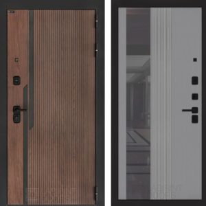 КАРМИНА с Зеркалом 32 тонированным - Серый рельеф софт  