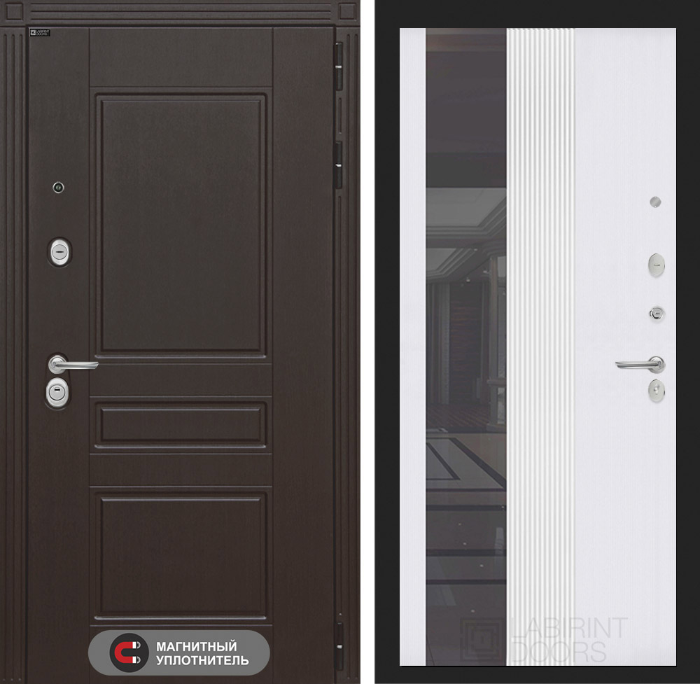 МЕГАПОЛИС 32 - Зеркало тонированное - Белый софт рельеф МЕГАПОЛИС 32 - Зеркало тонированное - Белый софт рельеф