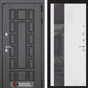 НЬЮ-ЙОРК 32 - Зеркало тонированное - Белый софт рельеф  