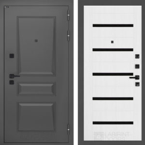 Орлеан 01 - Белое дерево, стекло черное  