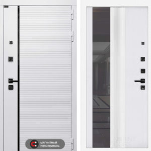 РОЯЛ 32 - Зеркало тонированное - Белый софт рельеф  