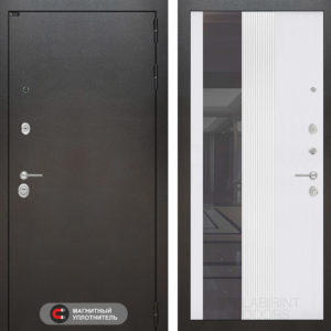 СИЛЬВЕР 32 - Зеркало тонированное - Белый софт рельеф  