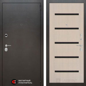 СИЛЬВЕР 01 - Беленый дуб, стекло черное  